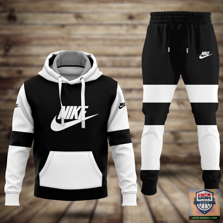 Nike Black White Sport Hoodie Jogger Pants 27 – Usalast