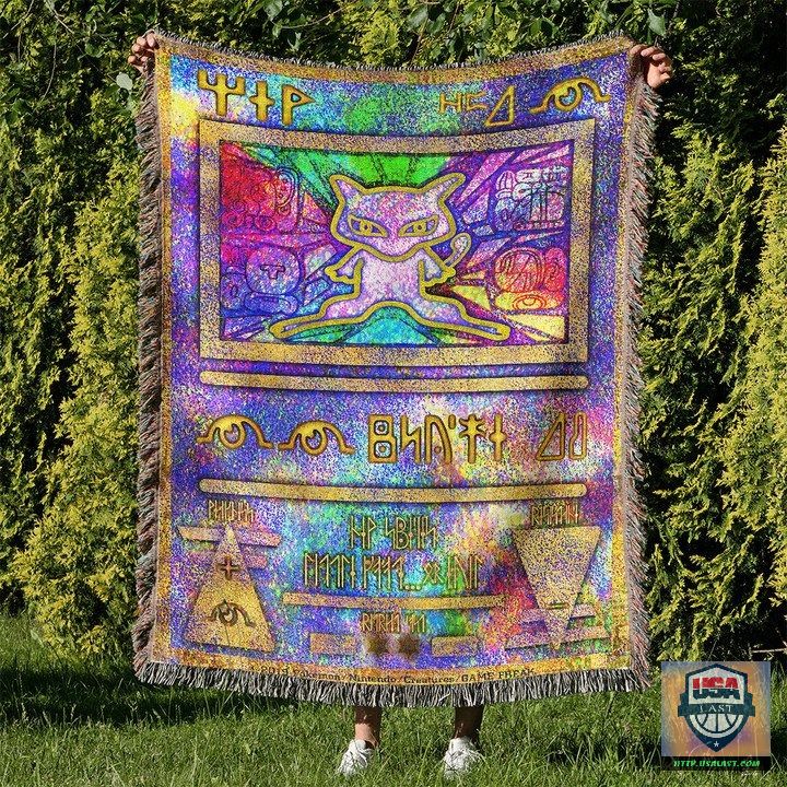 Pokemon Ancient Mewtwo Custom Woven Blanket – Usalast