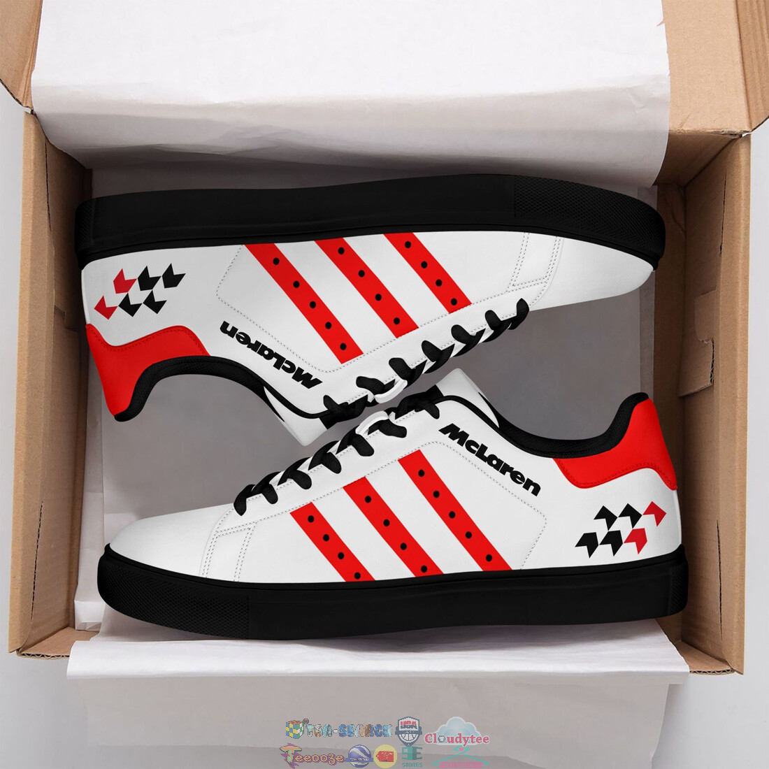 McLaren Red Stripes Stan Smith Low Top Shoes – Saleoff