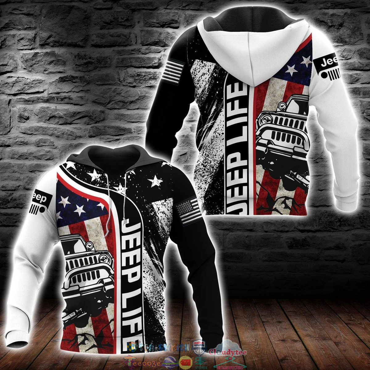 Jeep Life American Flag 3D hoodie and t-shirt – Saleoff