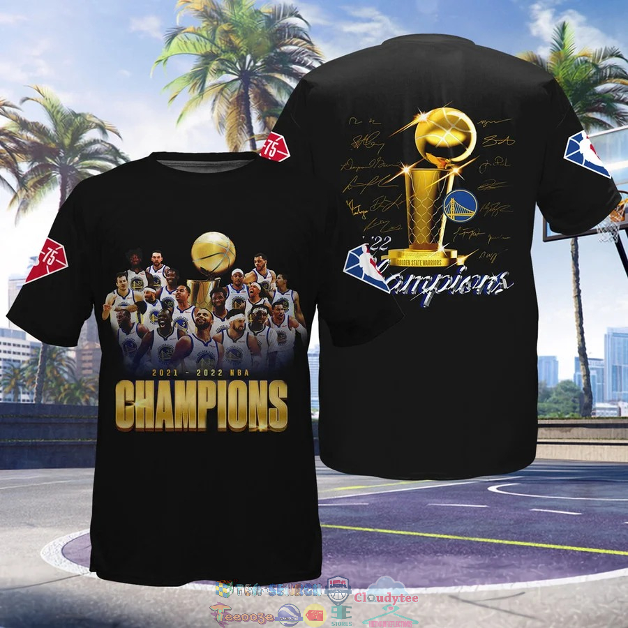Golden State Warriors 2021-2022 NBA Champions Signatures 3D Shirt – Saleoff