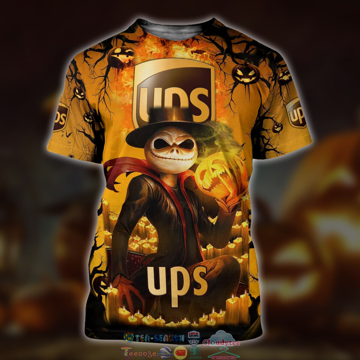United Parcel Service UPS Jack Skellington Halloween 3D t-shirt and hoodie – Saleoff