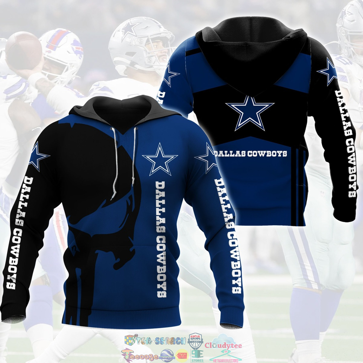 Dallas Cowboys Nfl Football Smoke Blue White Dallas Cowboys 3D Hoodie -  Peto Rugs