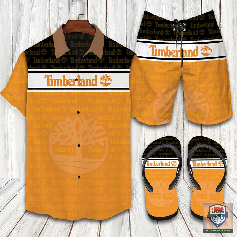 Timberland Bitter Orange Hawaiian Shirt Beach Short – Usalast