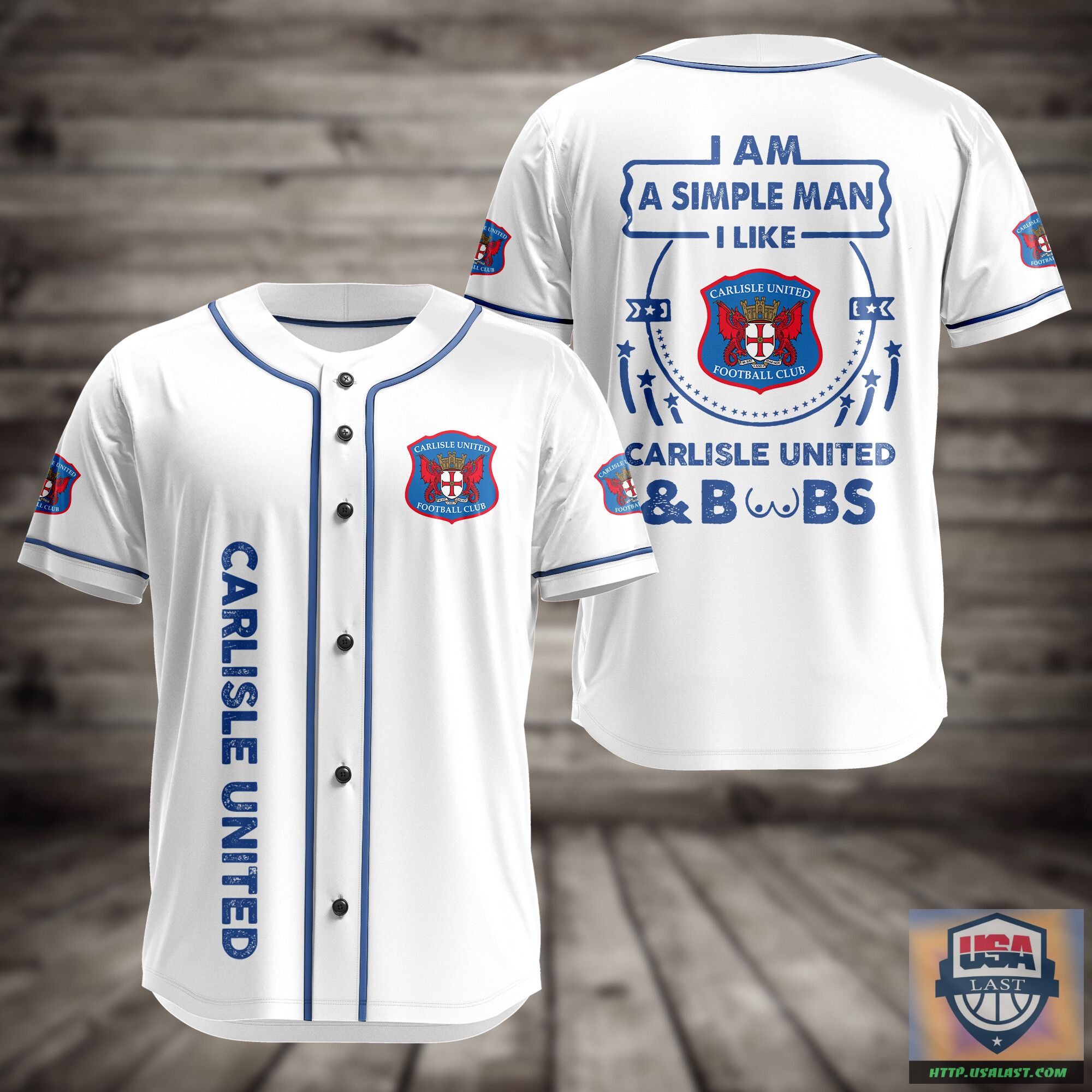 I Am Simple Man I Like Carlisle United And Boobs Baseball Jersey – Usalast