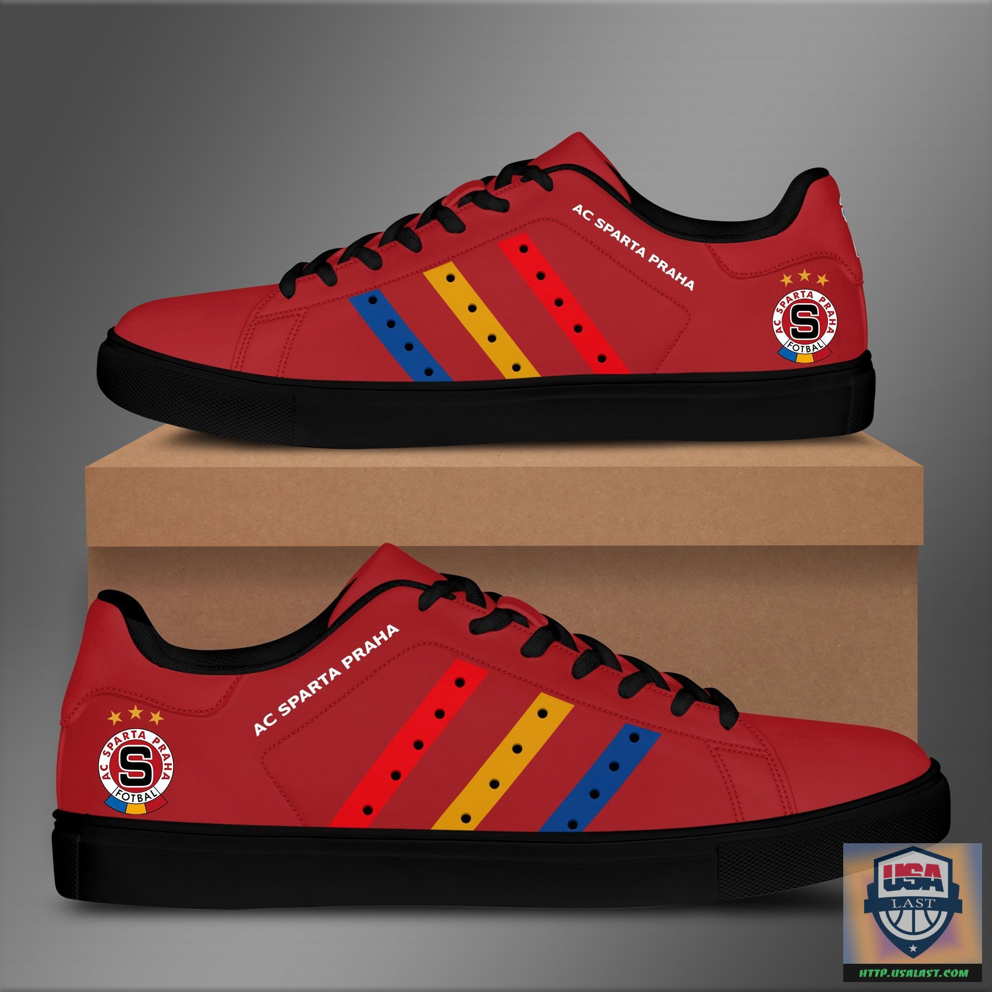 AC Sparta Prague Red Yellow Blue Line Stan Smith Shoes – Usalast
