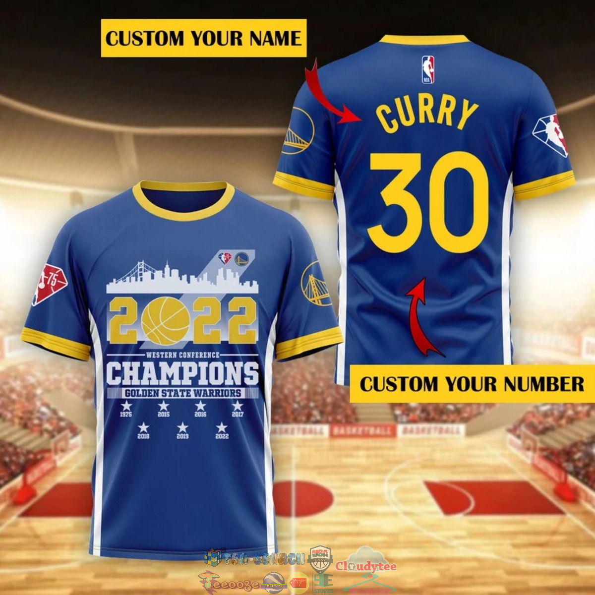 Personalized 2022 Western Conference Champions Golden State Warriors 3D Shirt – Saleoff