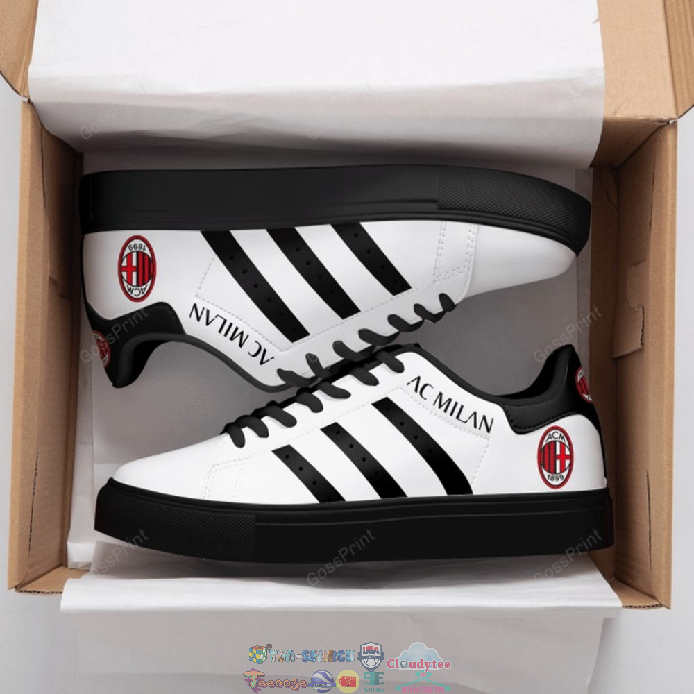 AC Milan Black Stripes Stan Smith Low Top Shoes – Saleoff