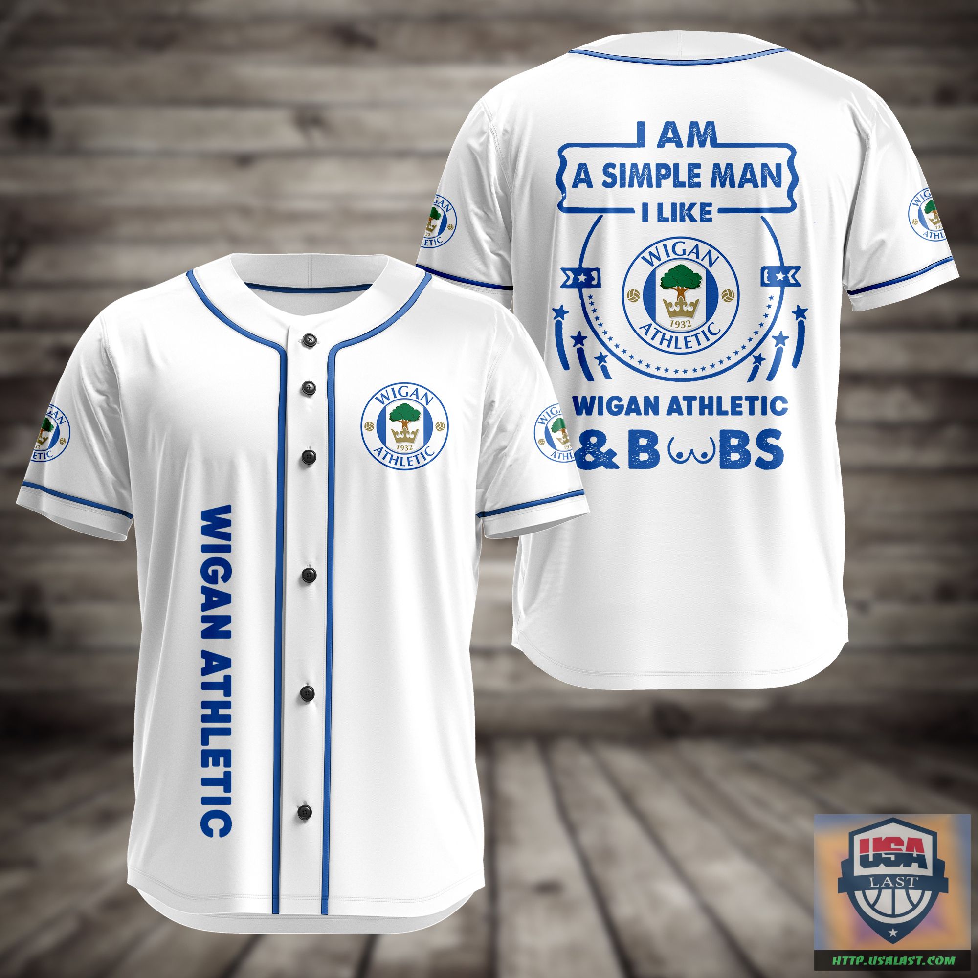 I Am Simple Man I Like Wigan Athletic And Boobs Baseball Jersey – Usalast