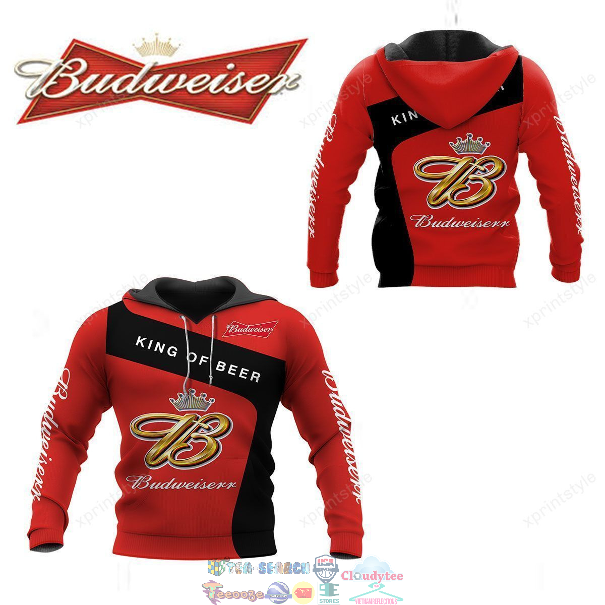 Budweiser Beer ver 3 3D hoodie and t-shirt – Saleoff