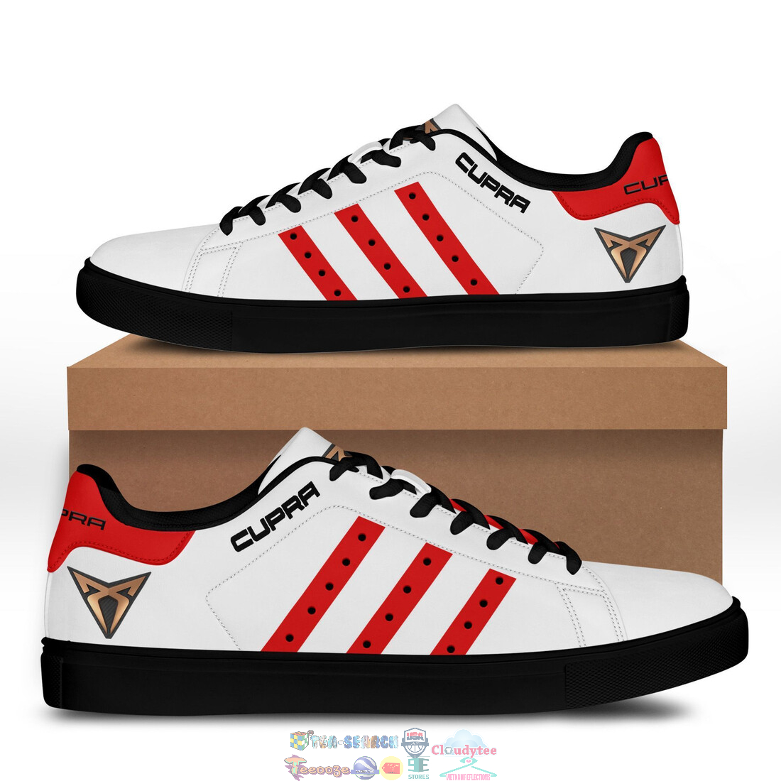Cupra Red Stripes Style 2 Stan Smith Low Top Shoes – Saleoff