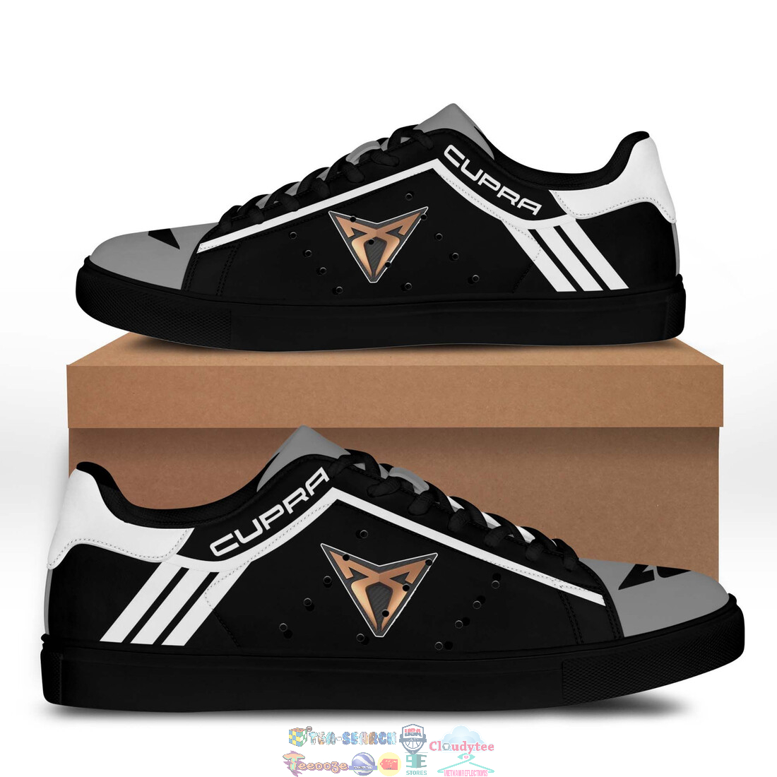 Cupra White Black Stan Smith Low Top Shoes – Saleoff