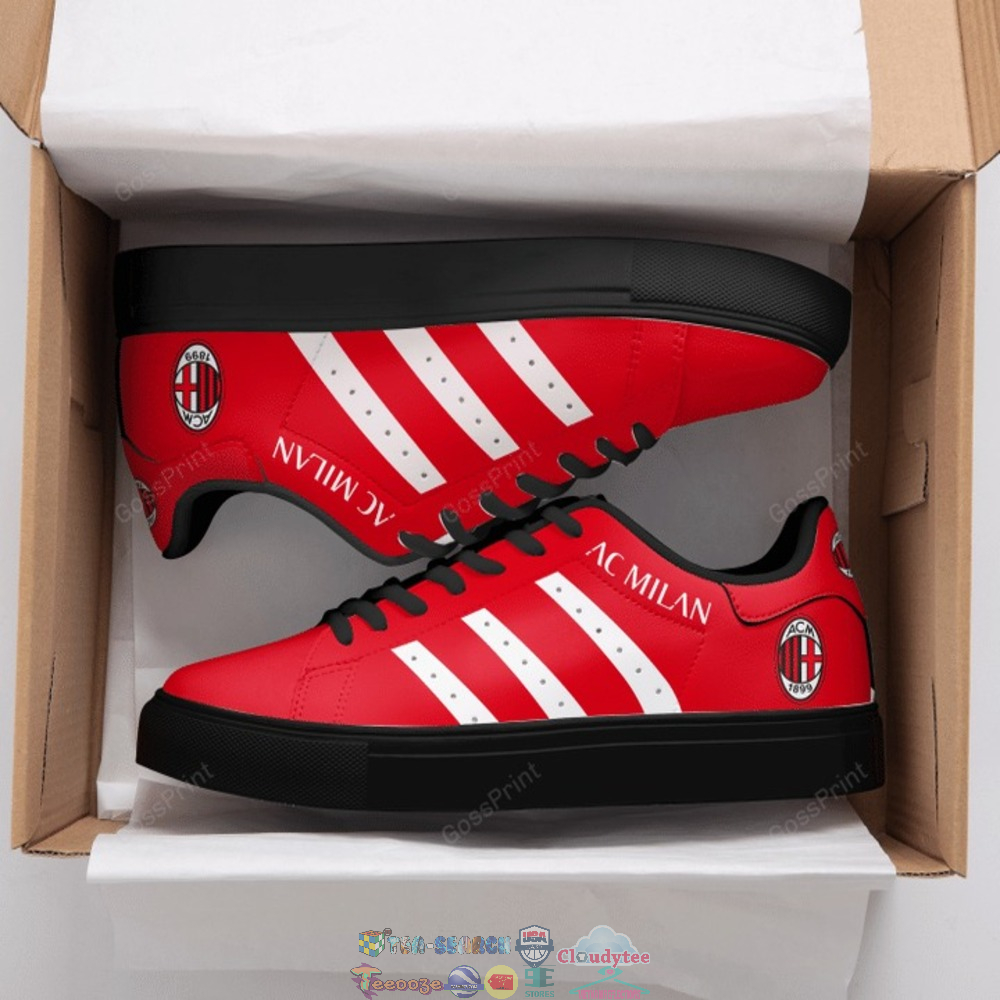 AC Milan White Stripes Style 1 Stan Smith Low Top Shoes – Saleoff