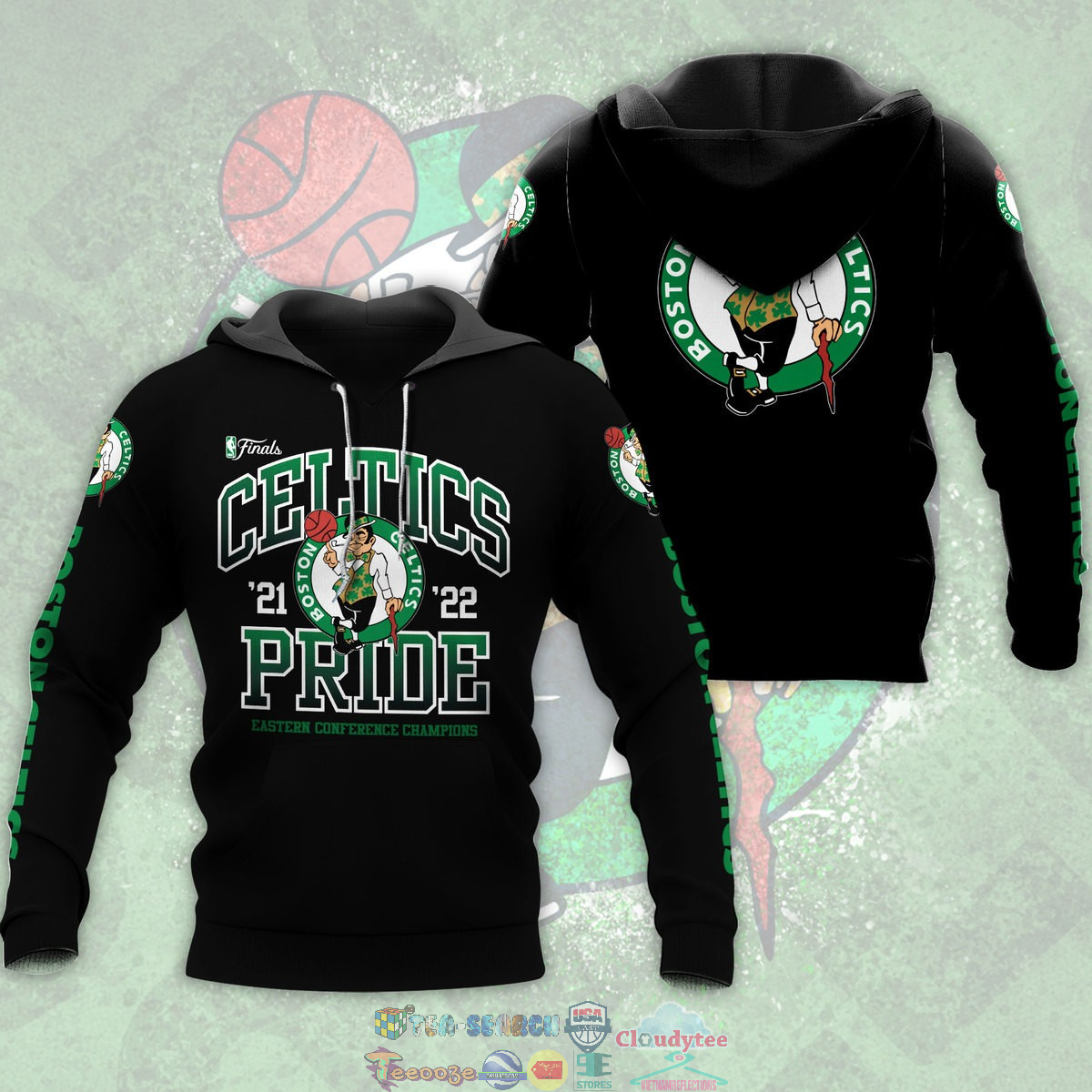 Celtics Pride 21-22 Eastern Conferrence Champions Black 3D hoodie and t-shirt – Saleoff