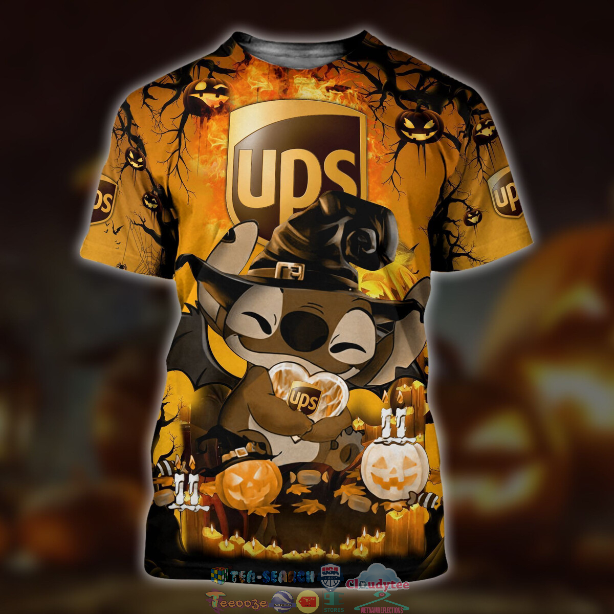 United Parcel Service Stitch Hug UPS Halloween 3D t-shirt and hoodie – Saleoff