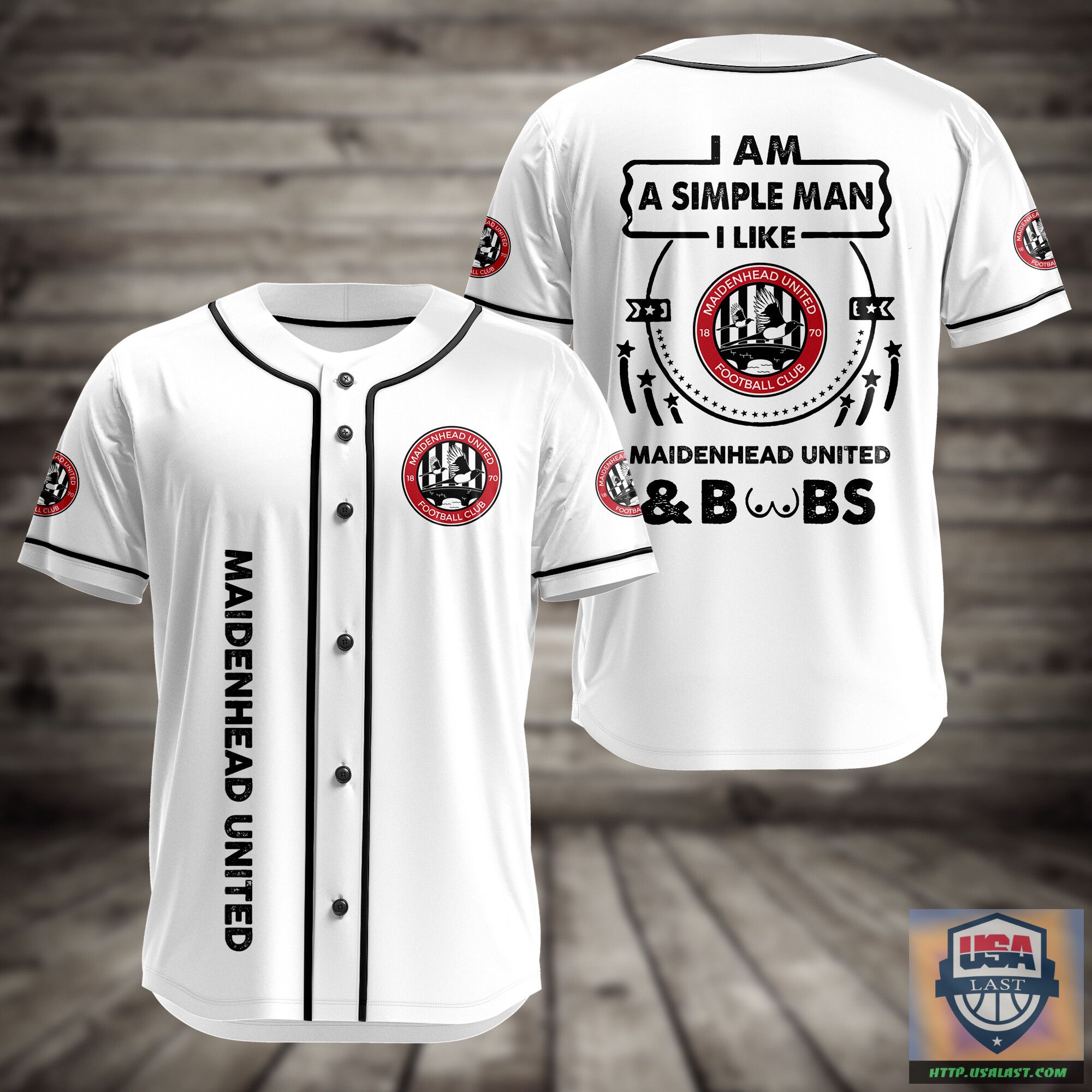 I Am Simple Man I Like Maidenhead United And Boobs Baseball Jersey – Usalast