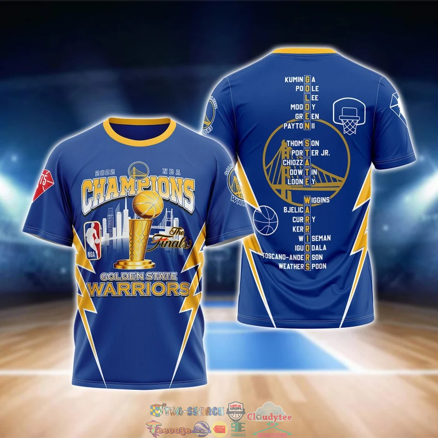 Golden State Warriors 2022 NBA Champions Players Names Blue 3D Shirt – Saleoff