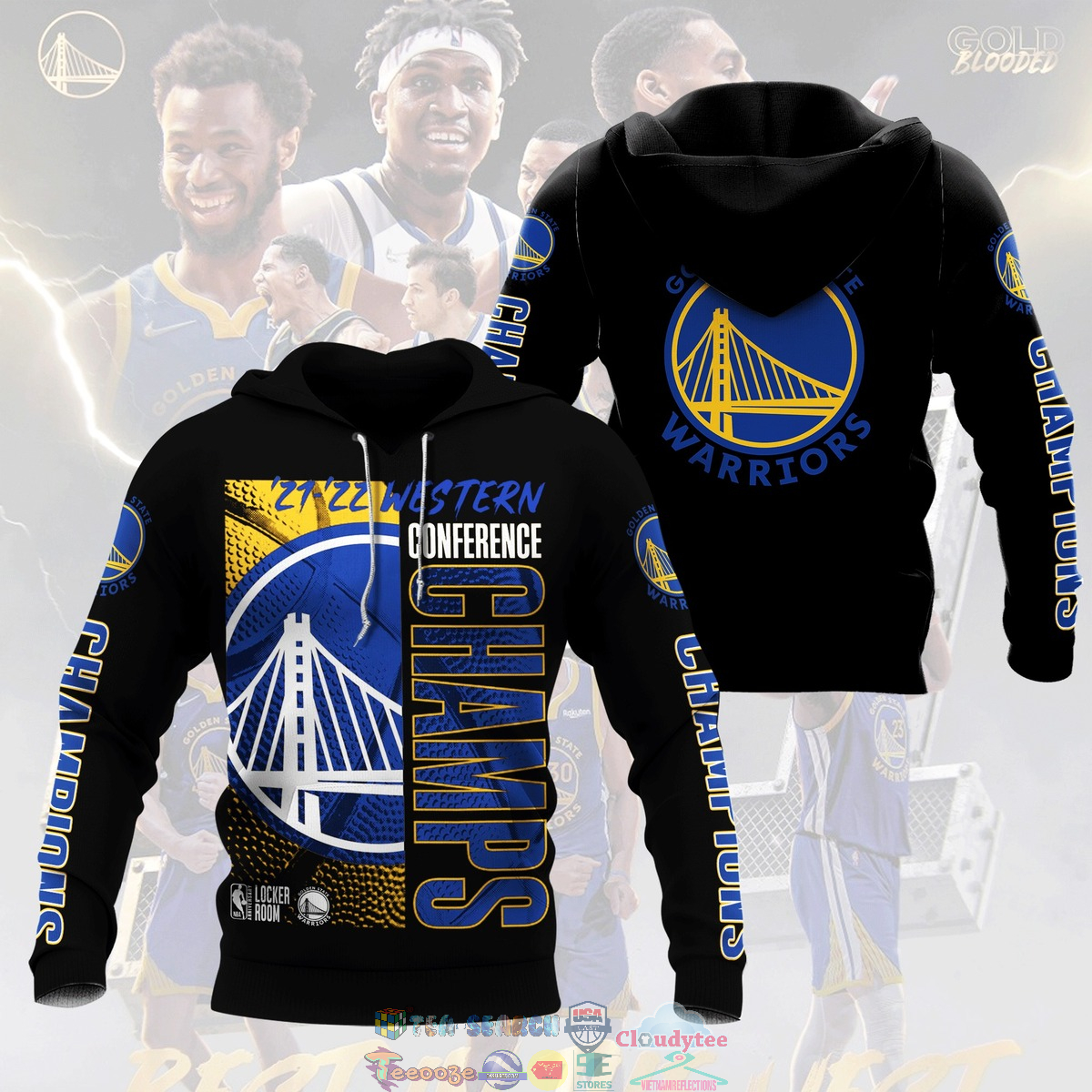 Golden State Warriors 21-22 Conference Champs Black 3D hoodie and t-shirt – Saleoff