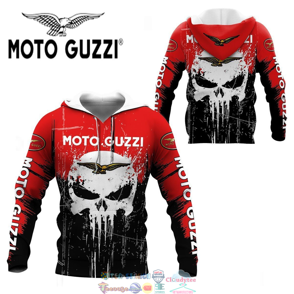 Moto Guzzi Skull ver 1 3D hoodie and t-shirt – Saleoff