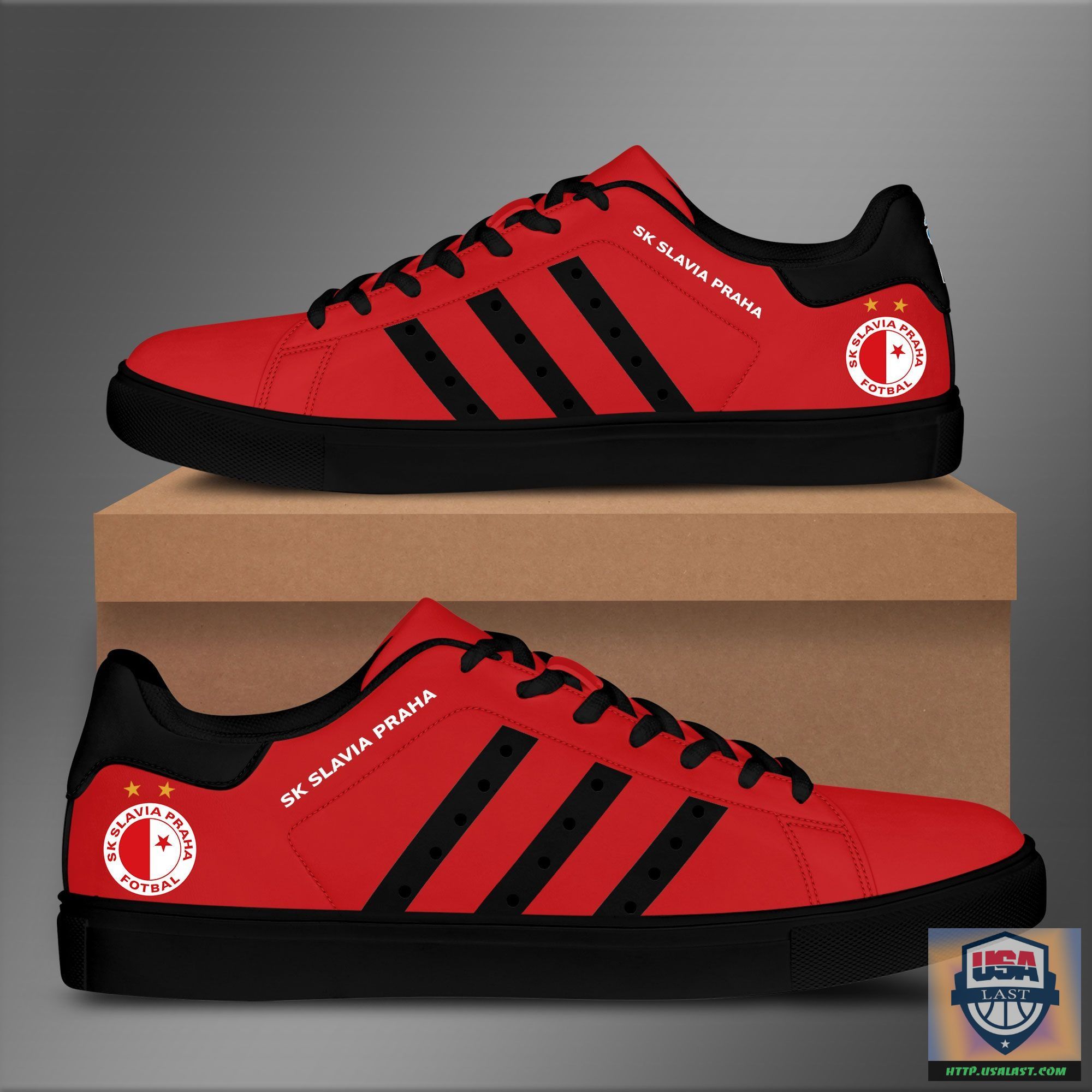 SK Slavia Prague Red Stan Smith Shoes – Black Stripes – Usalast