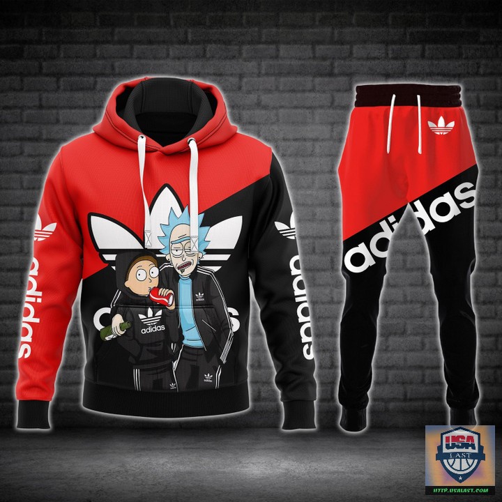 Adidas Rick And Morty Red Black Hoodie Jogger Pants 40 – Usalast