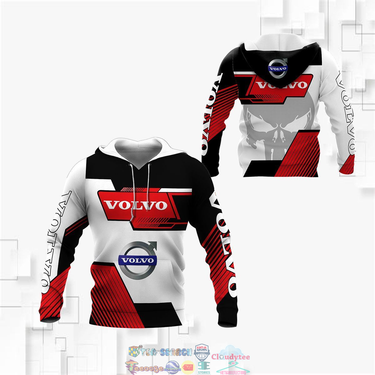 Volvo Skull Red 3D hoodie and t-shirt – Saleoff
