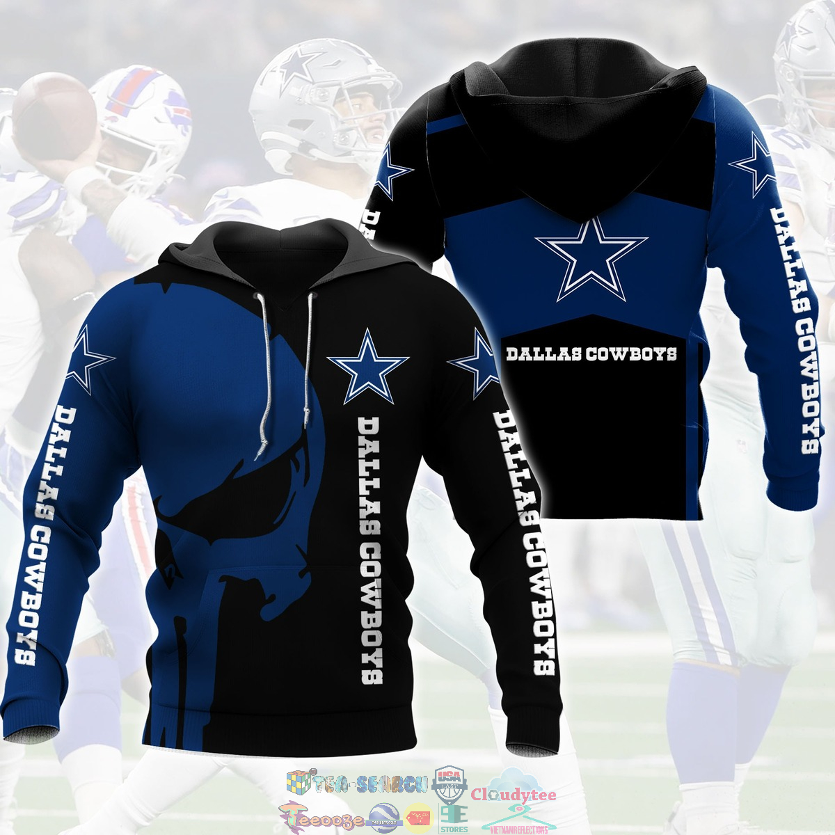 NFL Dallas Cowboys Skull ver 2 3D hoodie and t-shirt – Saleoff