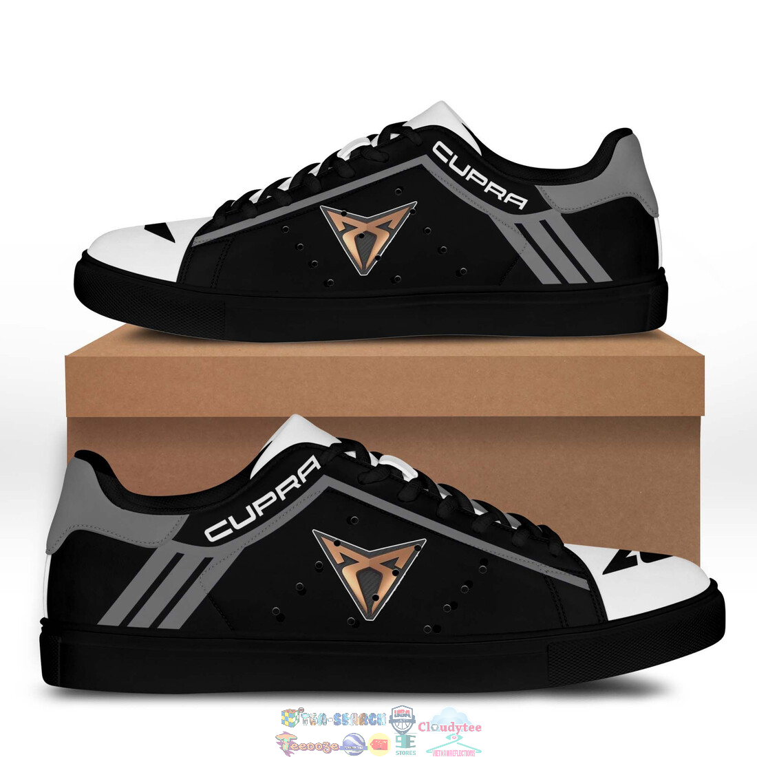 Cupra Grey Black Stan Smith Low Top Shoes – Saleoff