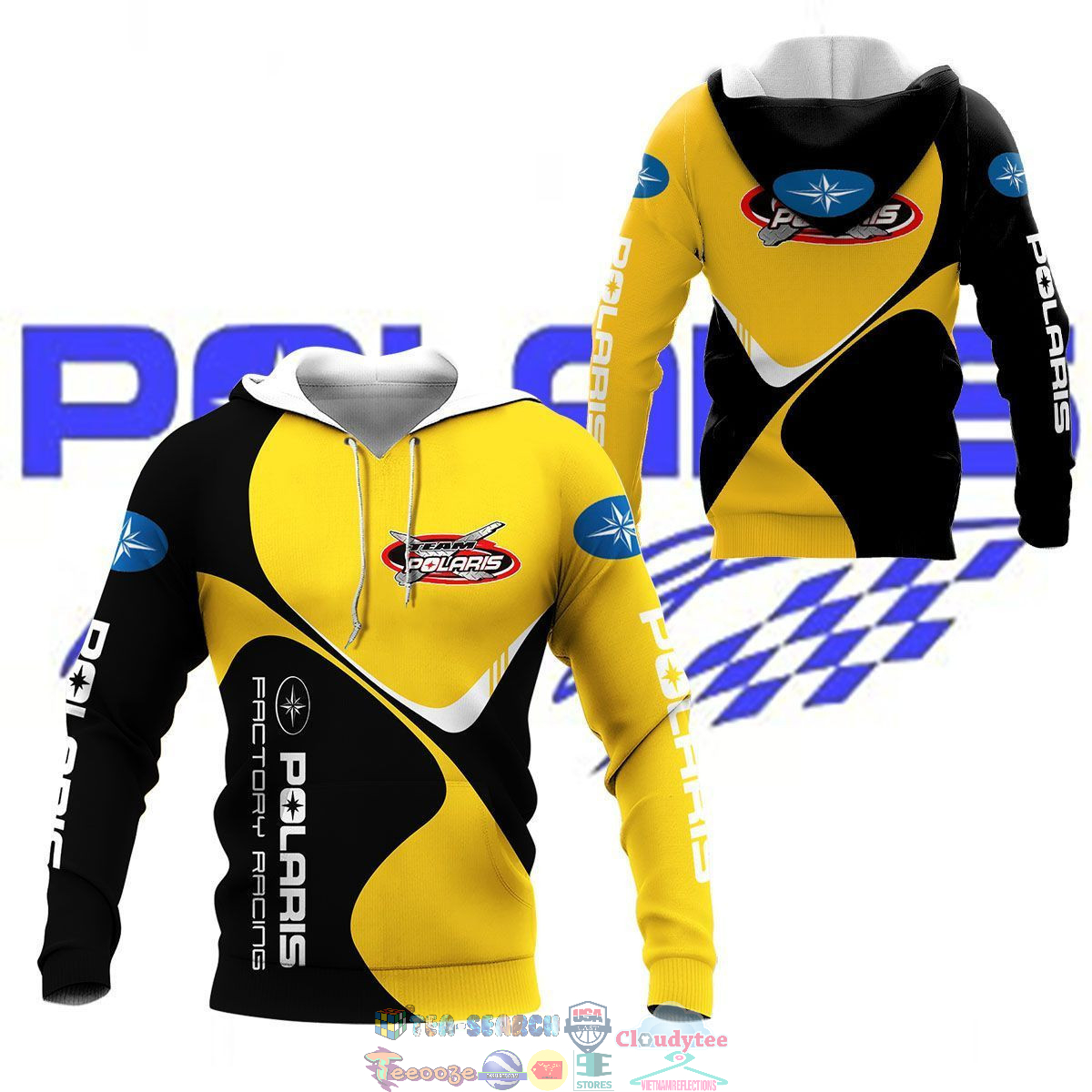 Polaris Factory Racing Yellow 3D hoodie and t-shirt – Saleoff