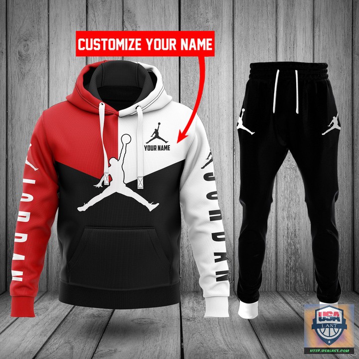 Nike Air Jordan Red White Personalized Hoodie Jogger Pants 26 – Usalast