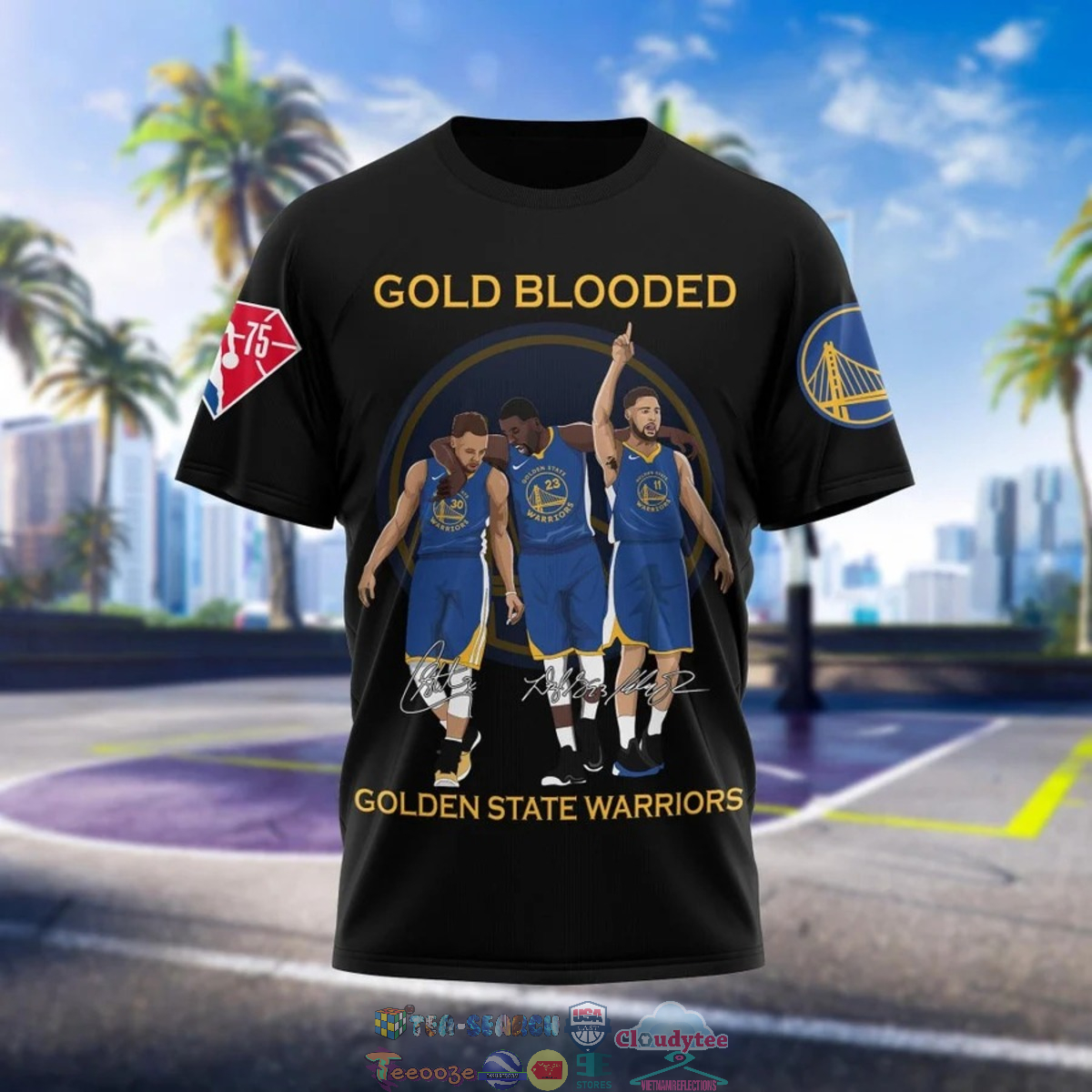 Gold Blooded Golden State Warriors Black 3D Shirt – Saleoff