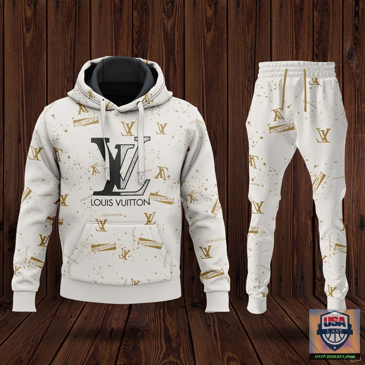 Louis Vuitton Black White Logo Hoodie Jogger Pants 17 – Usalast