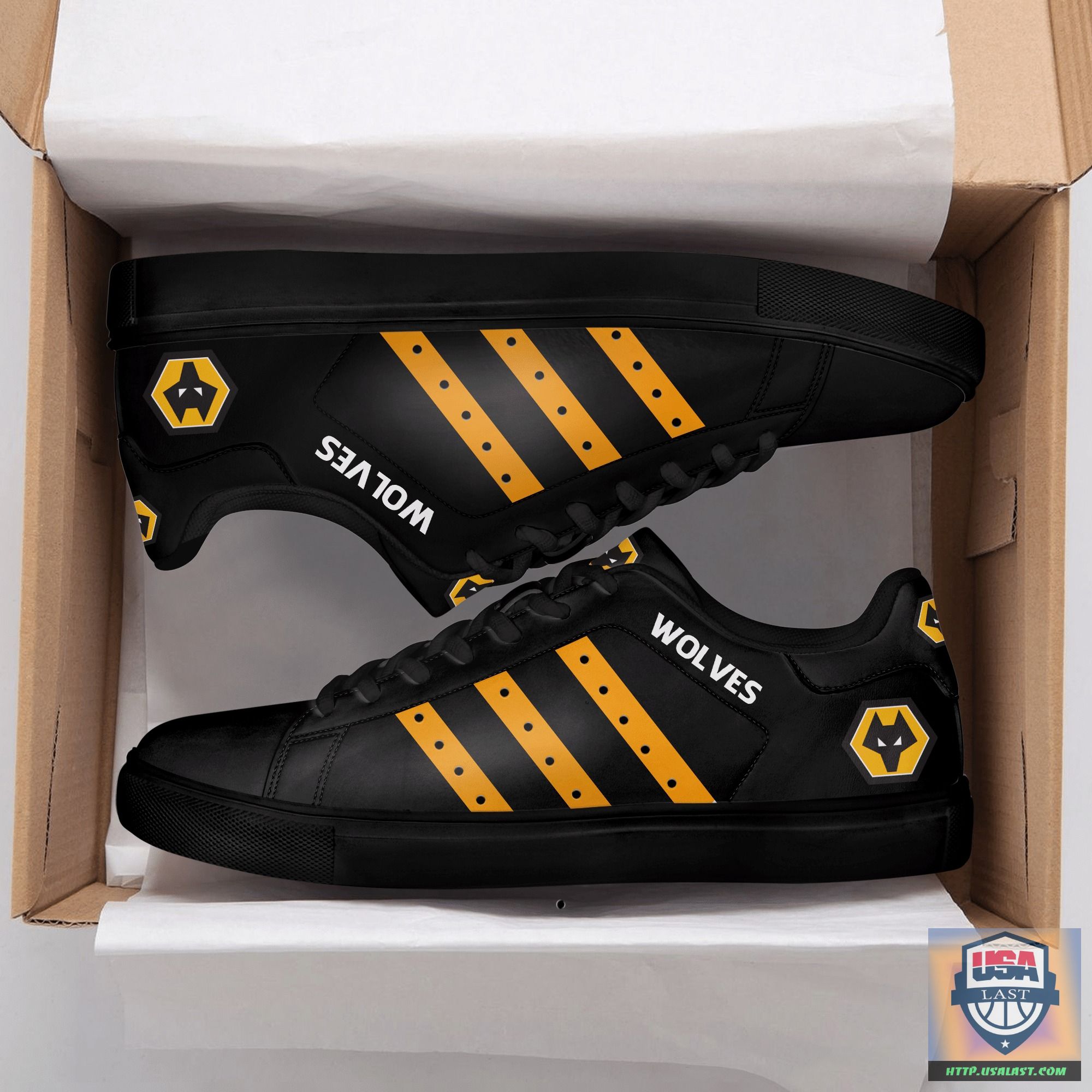 Wolverhampton Wanderers FC Black Stan Smith Shoes – Usalast