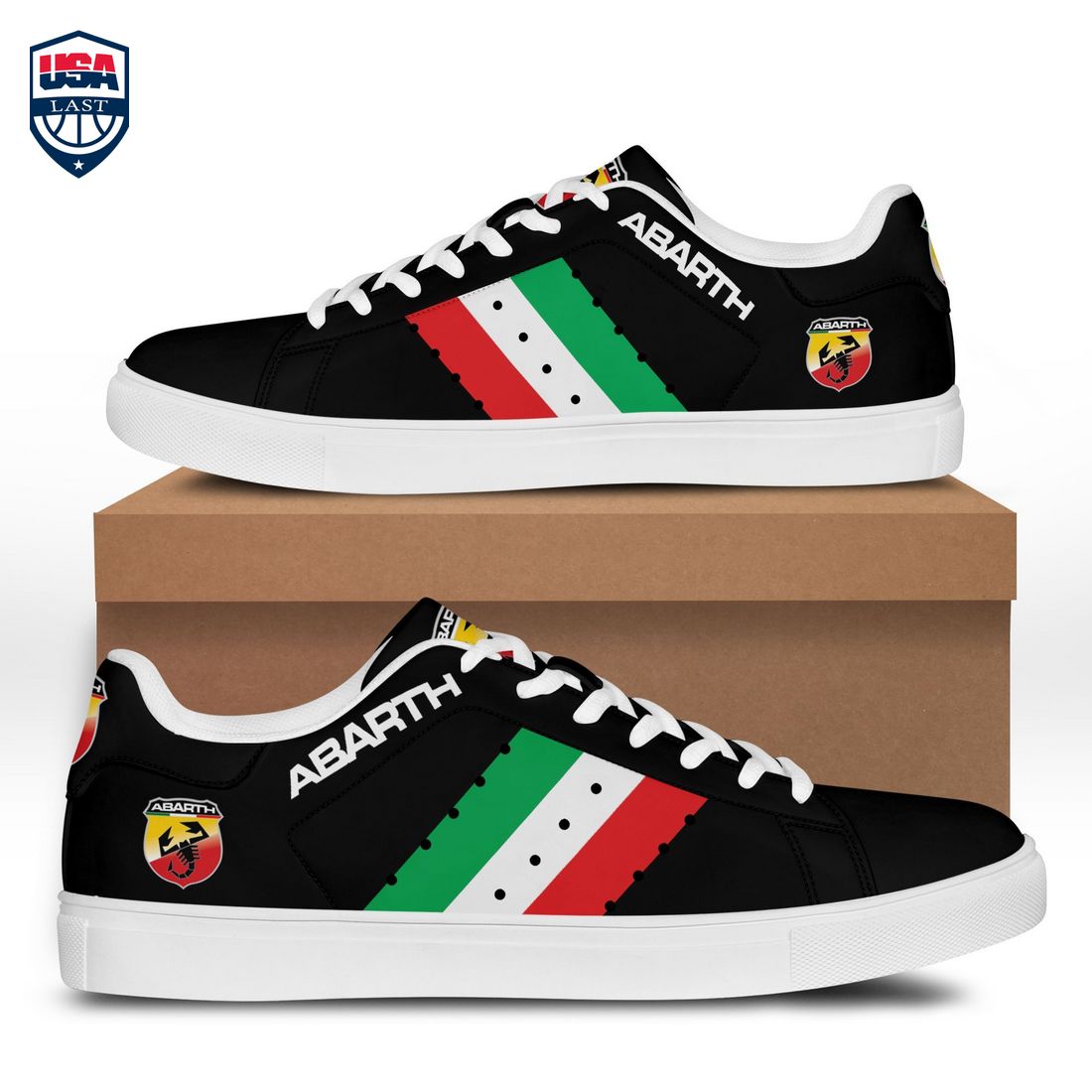 Abarth Green White Red Stripes Style 1 Stan Smith Low Top Shoes – Saleoff