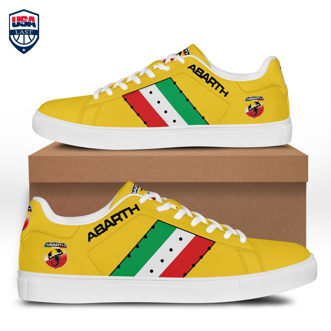 Abarth Green White Red Stripes Style 5 Stan Smith Low Top Shoes – Saleoff