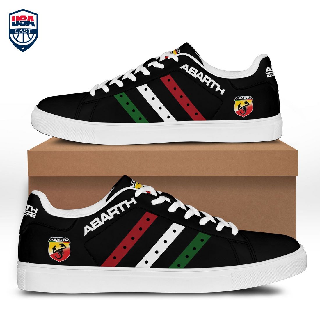 Abarth Red White Green Stripes Style 1 Stan Smith Low Top Shoes – Saleoff