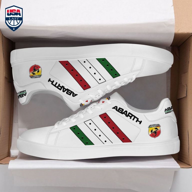 Abarth Red White Green Stripes Style 2 Stan Smith Low Top Shoes - Wow, cute pie