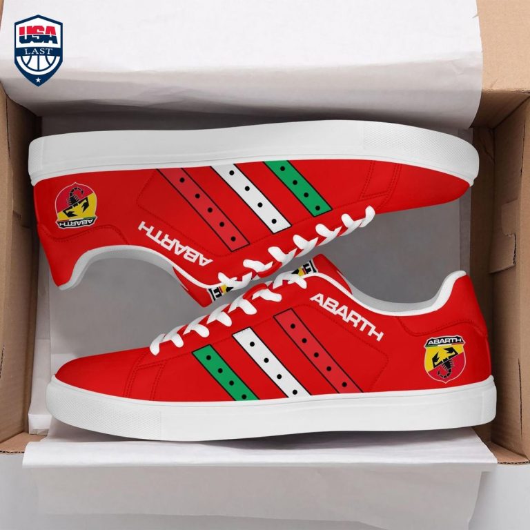 Abarth Red White Green Stripes Style 4 Stan Smith Low Top Shoes - Good click