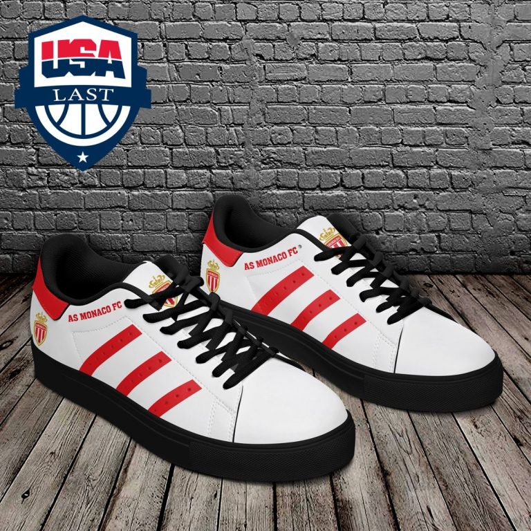 AS Monaco FC Red Stripes Stan Smith Low Top Shoes - Damn good