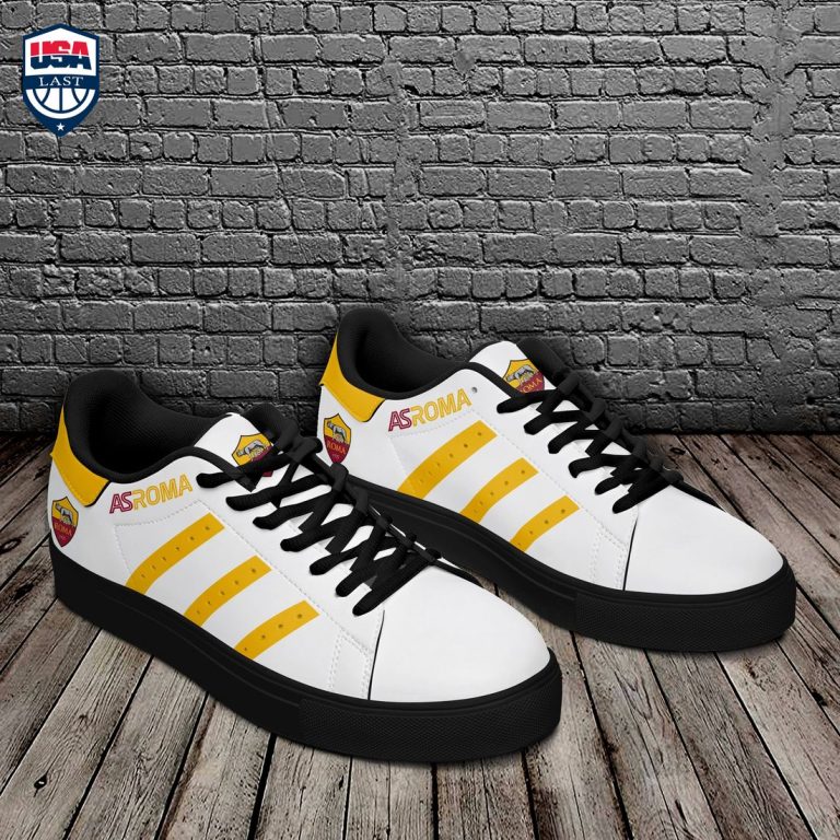 AS Roma Yellow Stripes Stan Smith Low Top Shoes - This is awesome and unique