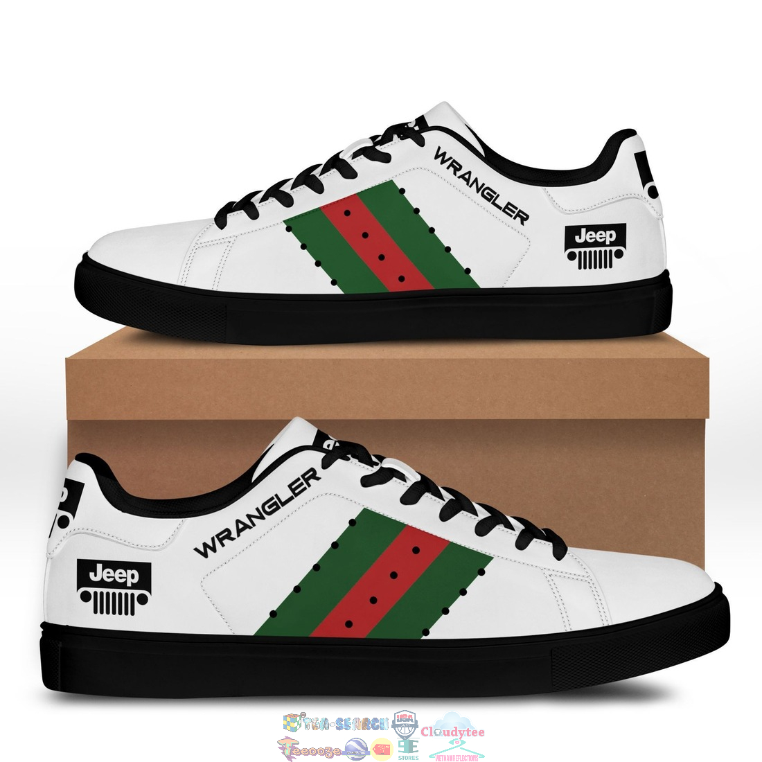 Jeep Wrangler Green Red Stripes Style 2 Stan Smith Low Top Shoes – Saleoff