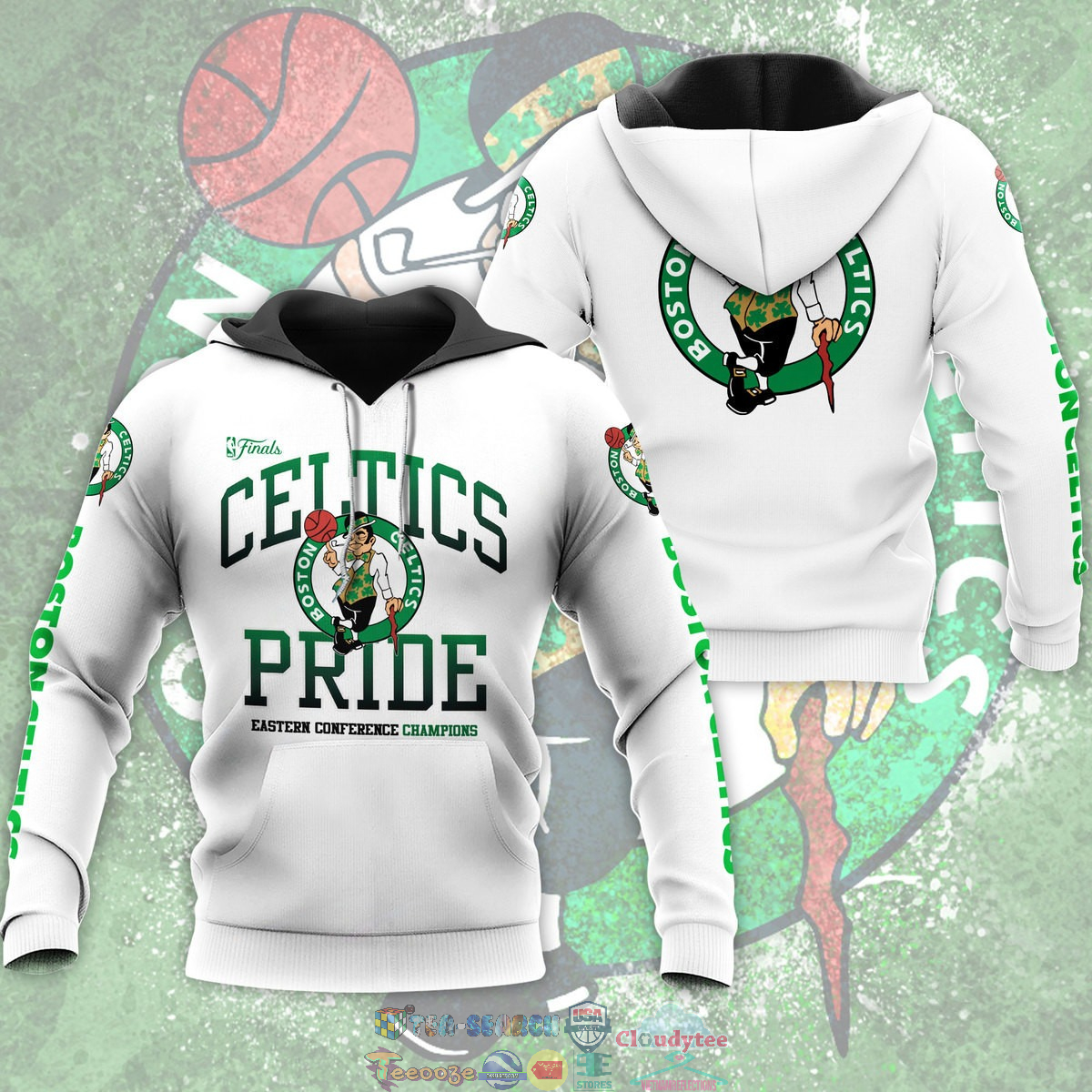 Celtics Pride 21-22 Eastern Conferrence Champions White 3D hoodie and t-shirt – Saleoff