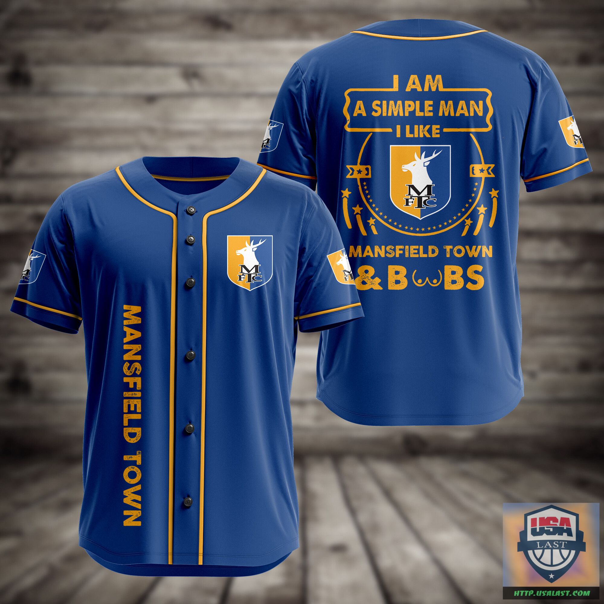 I Am Simple Man I Like Mansfield Town And Boobs Baseball Jersey – Usalast