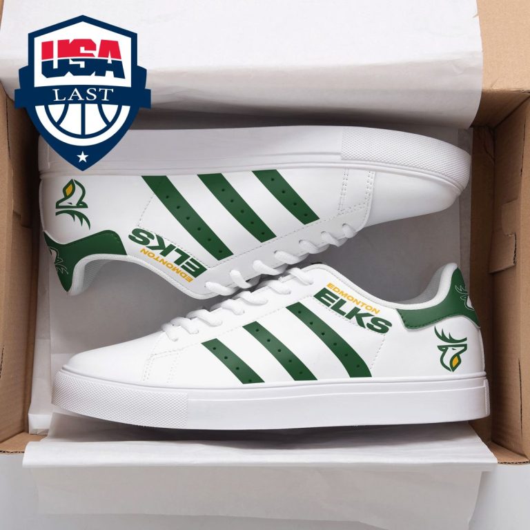 Edmonton Elks Green Stripes Stan Smith Low Top Shoes - Elegant and sober Pic