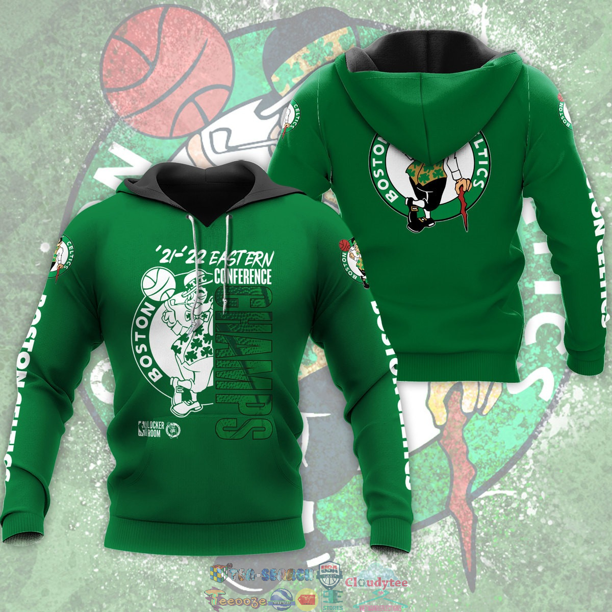 21-22 Eastern Conferrence Champs Boston Celtics Green 3D hoodie and t-shirt – Saleoff