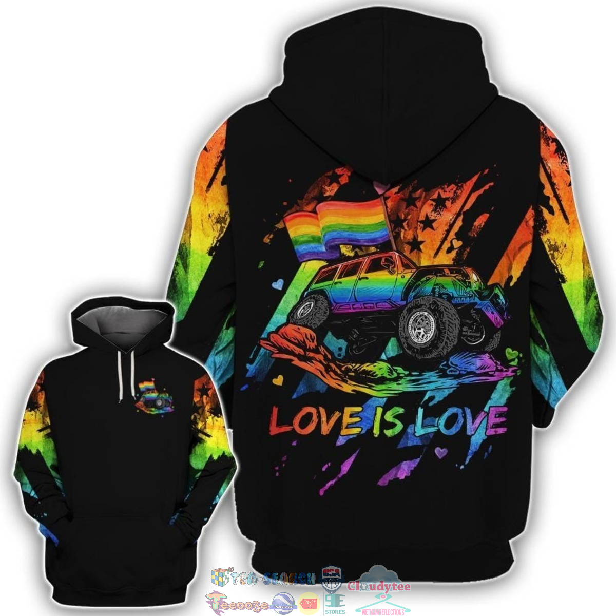 Jeep LGBT Love Is Love 3D hoodie and t-shirt – Saleoff