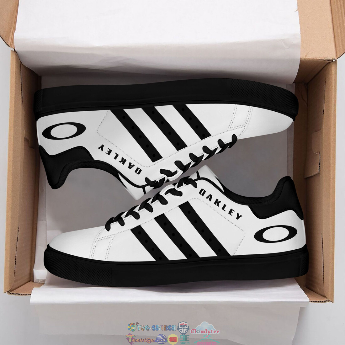 Oakley Black Stripes Stan Smith Low Top Shoes – Saleoff