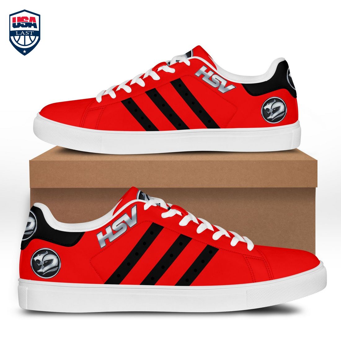 HSV Black Stripes Style 3 Stan Smith Low Top Shoes - Long time