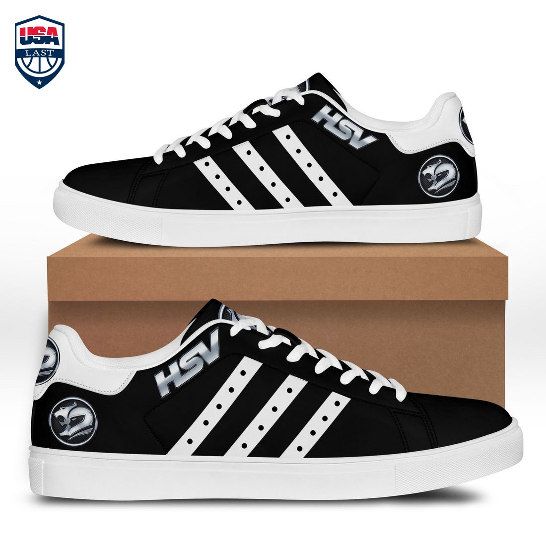 HSV White Stripes Stan Smith Low Top Shoes – Saleoff