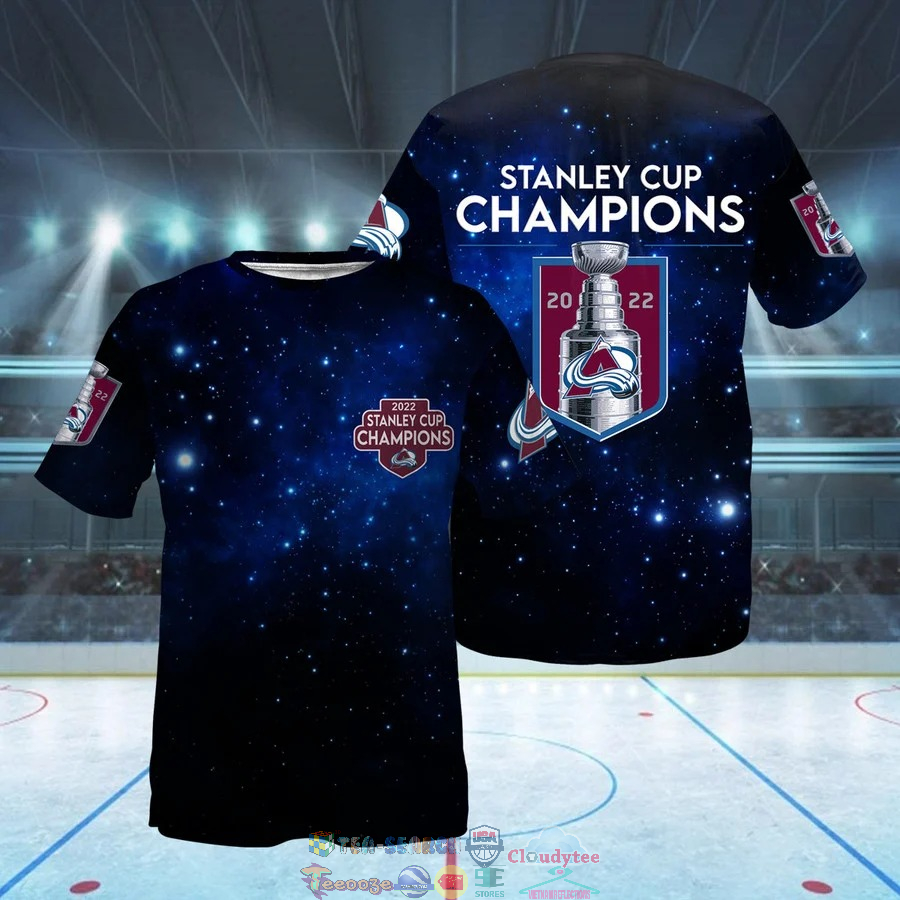 Colorado Avalanche 2022 Stanley Cup Champions Star Night 3D Shirt – Saleoff
